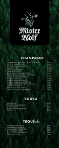 mister wolf bottle service menu
