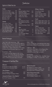 isabelles toronto bottle service menu