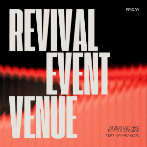 revival event venue friday