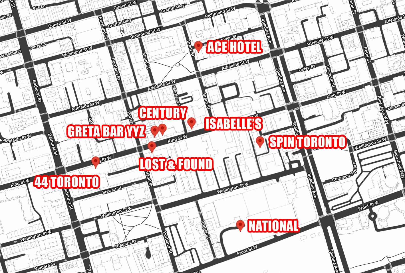 Glitz & Glamour map crawl