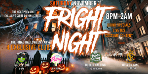 Halloween clubs in Toronto featuring live DJs, costume events, and drink specials on King Street.