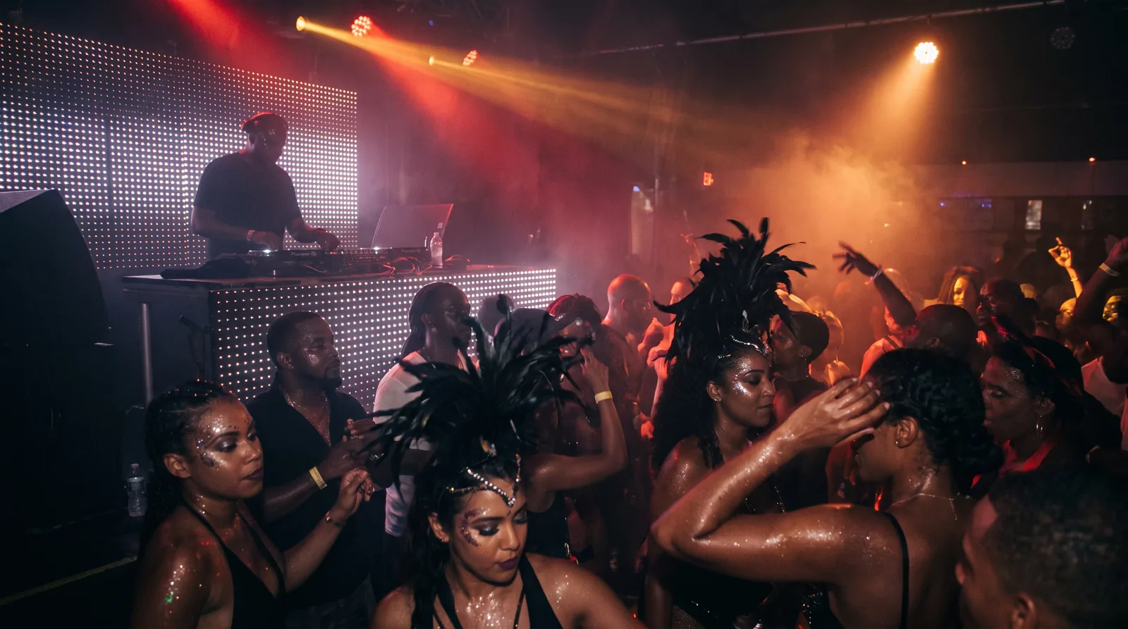 Soca and dancehall party crowd during Caribana weekend in Toronto